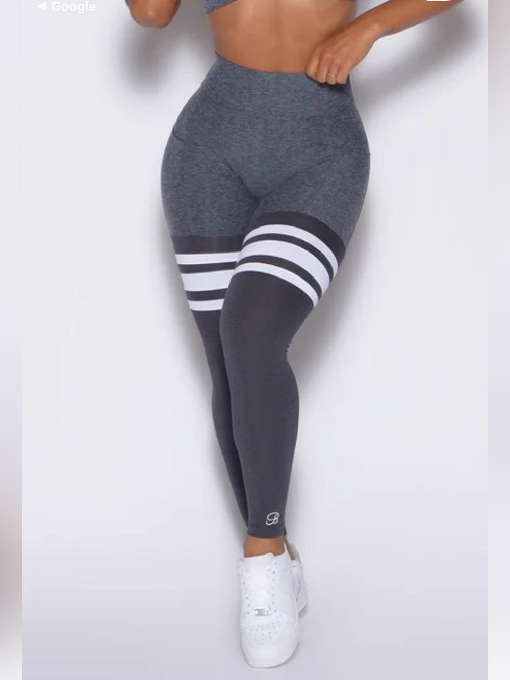 Bombshell Sportswear Thigh High Leggings Gray Women Small S